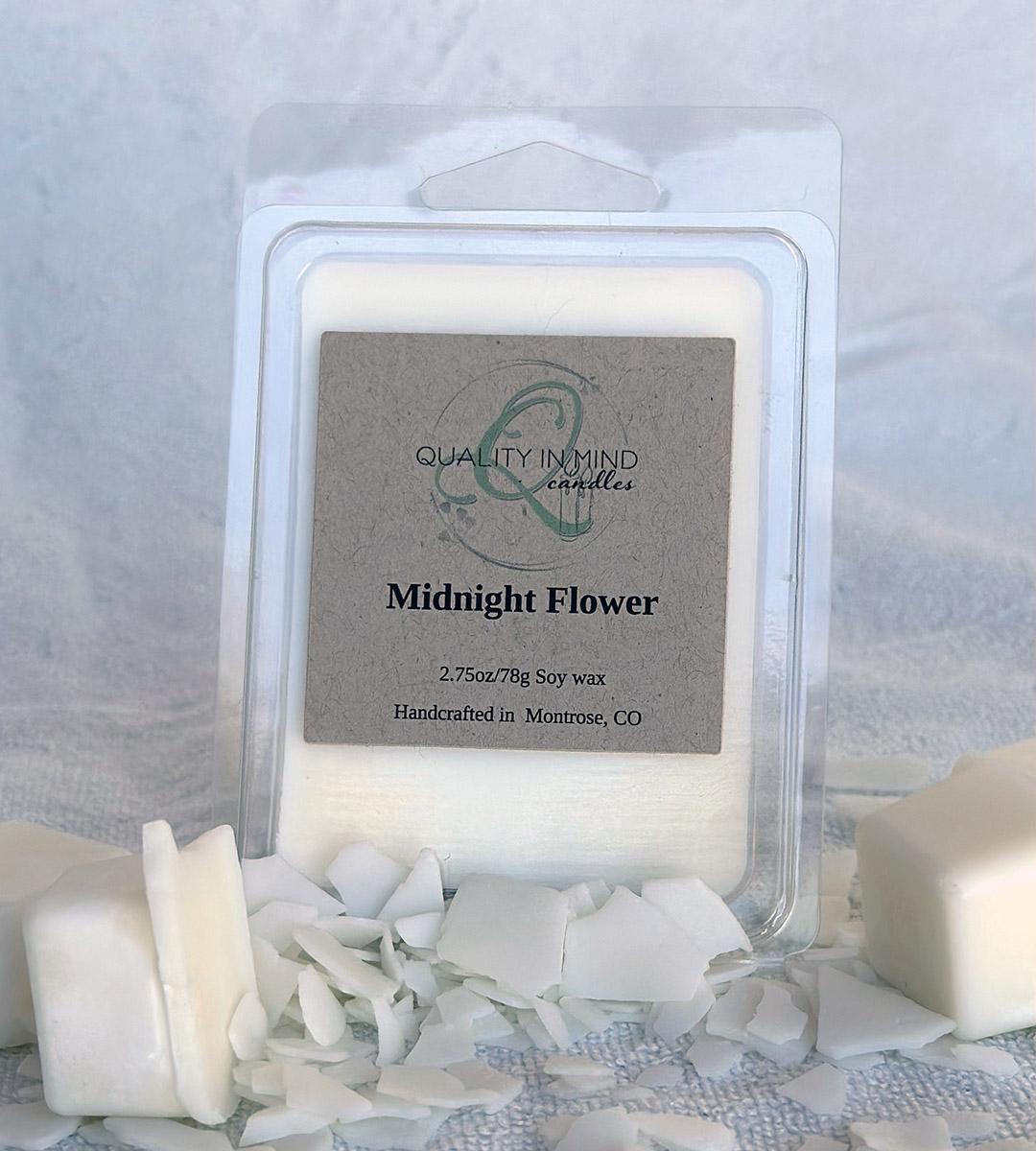 Midnight Flower Wax Melt in packaging