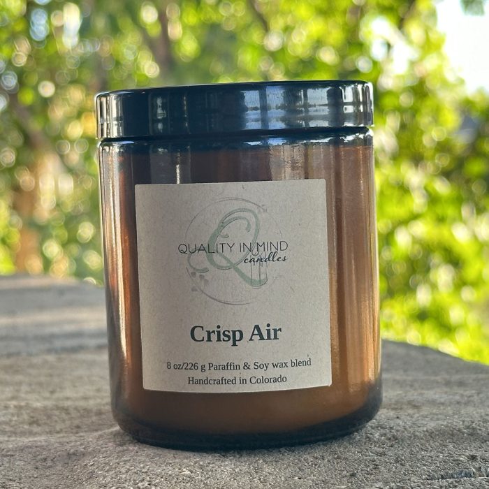 Crisp Air Candle with outdoorsy background