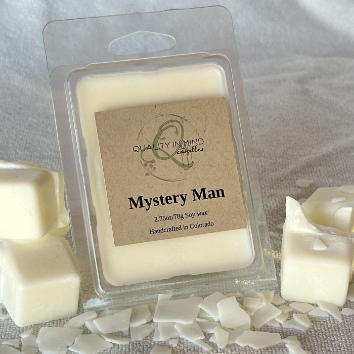 Mystery Man Wax Melt in packaging